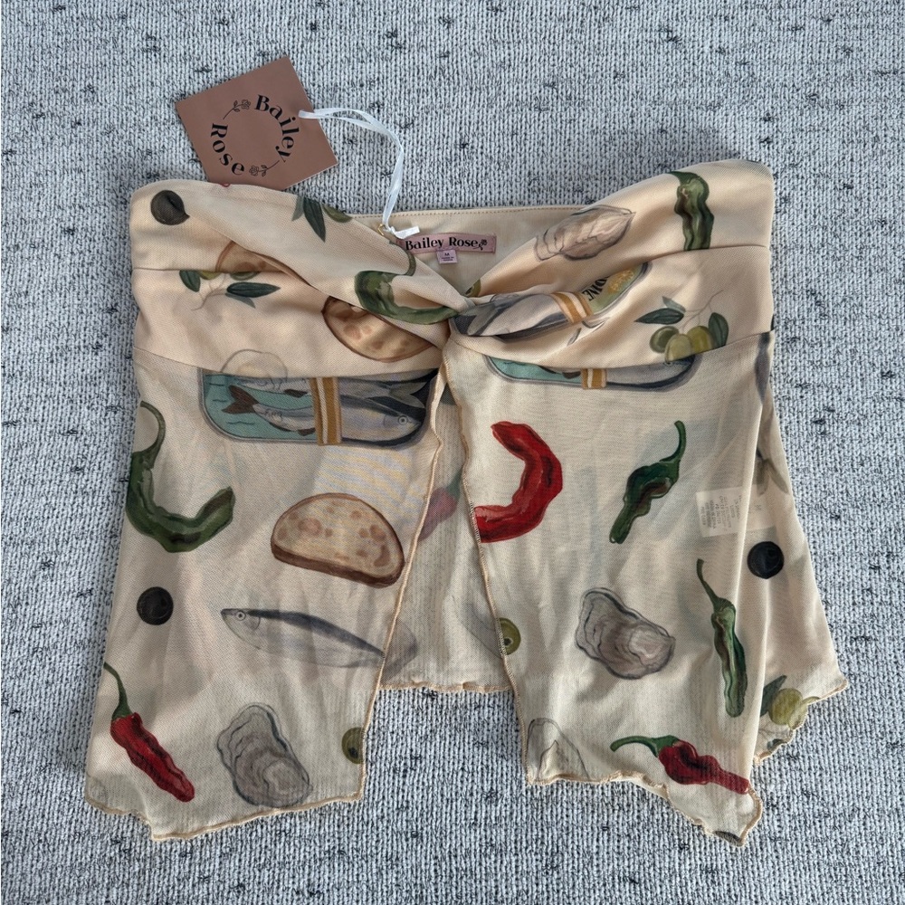 Bailey Rose Picnic Twist Tube Top Butter M